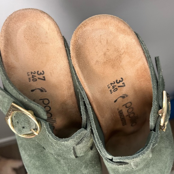 Papillio Forest Green Suede Clogs - Picture 5 of 6